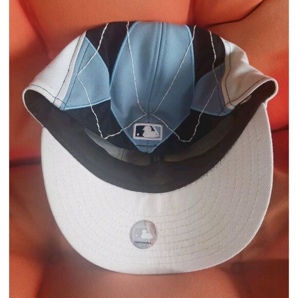 San Diego Padres New Era Size 6 7/8 Fitted Hat/ 59FIFTY/ argyle Blue & white - Picture 6 of 6